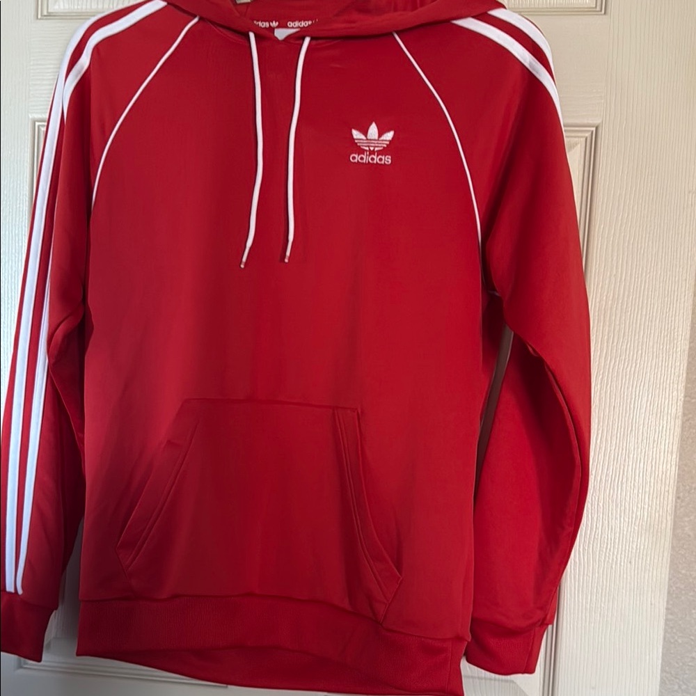 Adidas Originals Three Stripes Hooded Sweatshirt Men's Red S